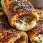 Golden brown cheesy garlic butter rollups on a baking sheet sprinkled with fresh parsley and parmesan cheese