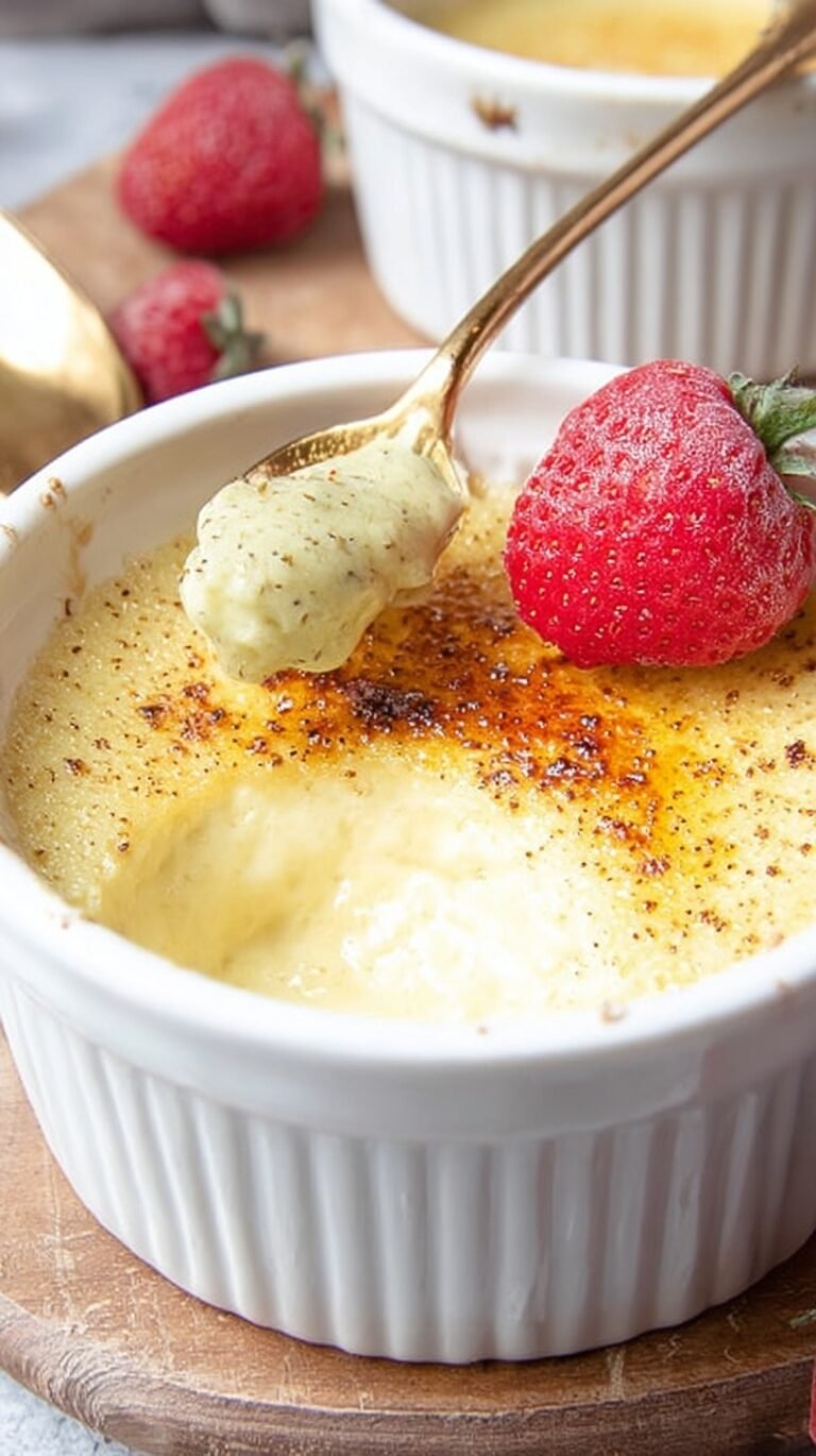 A bowl of smooth, yellow keto vanilla custard topped with a fresh mint leaf and a dusting of cinnamon.
