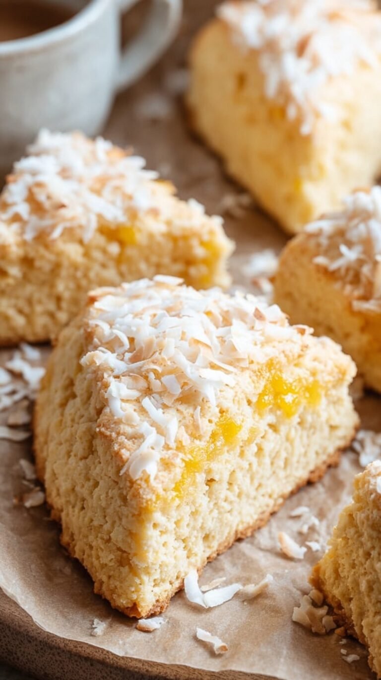 Golden brown coconut flour scones on a baking sheet with parchment paper