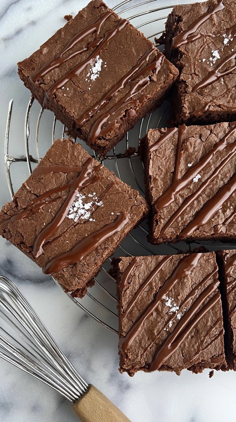 A stack of fudgy chocolate brownies made with black beans on a white plate.