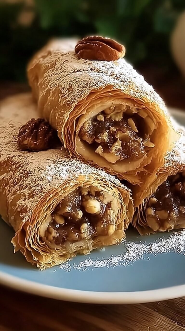 A plate of sliced Italian Nut Roll Cookies dusted with powdered sugar