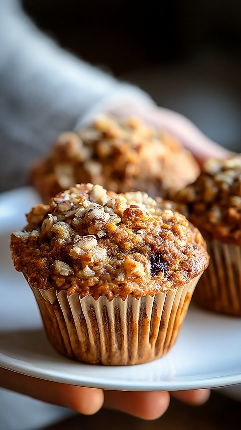 A stack of golden brown Morning Glory Muffins on a wire cooling rack with grated carrots nearby