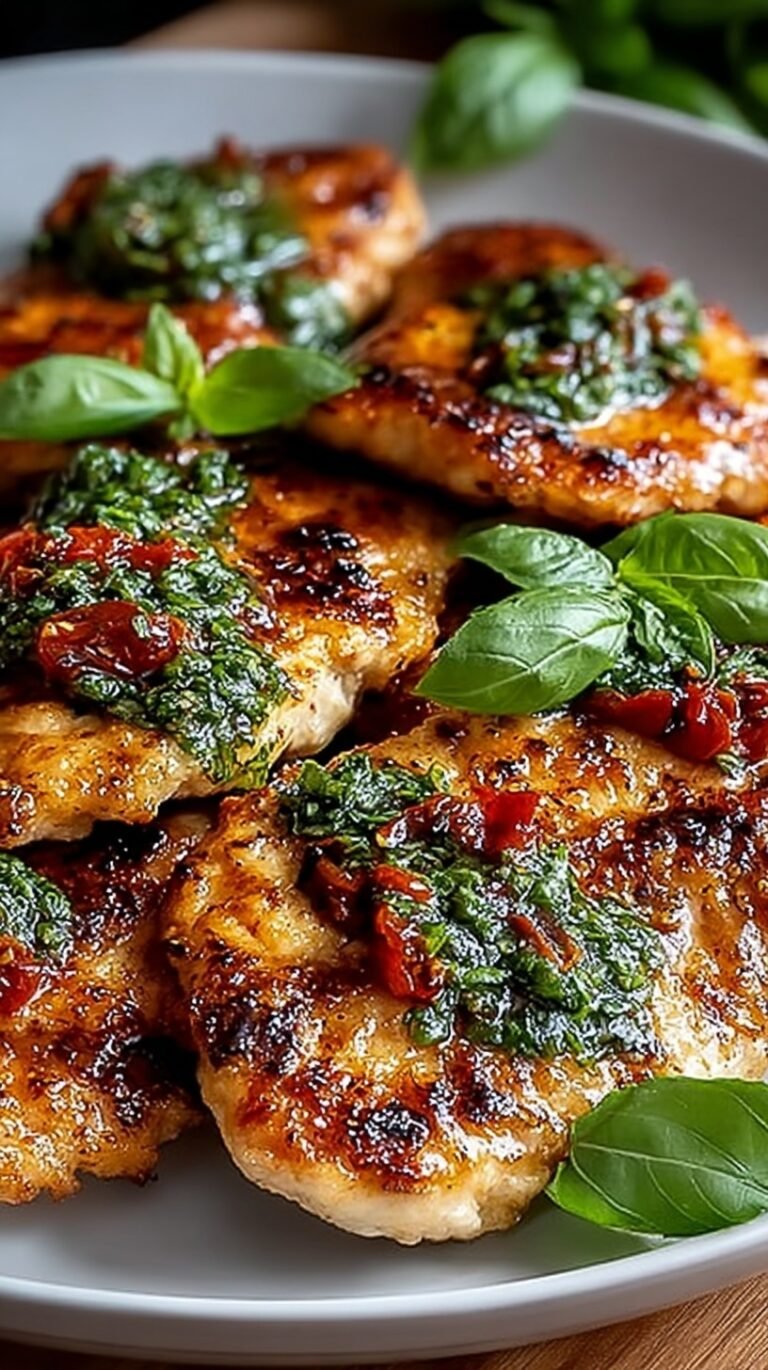 Golden brown breaded chicken cutlets on a wire rack with fresh lemon wedges and green basil leaves