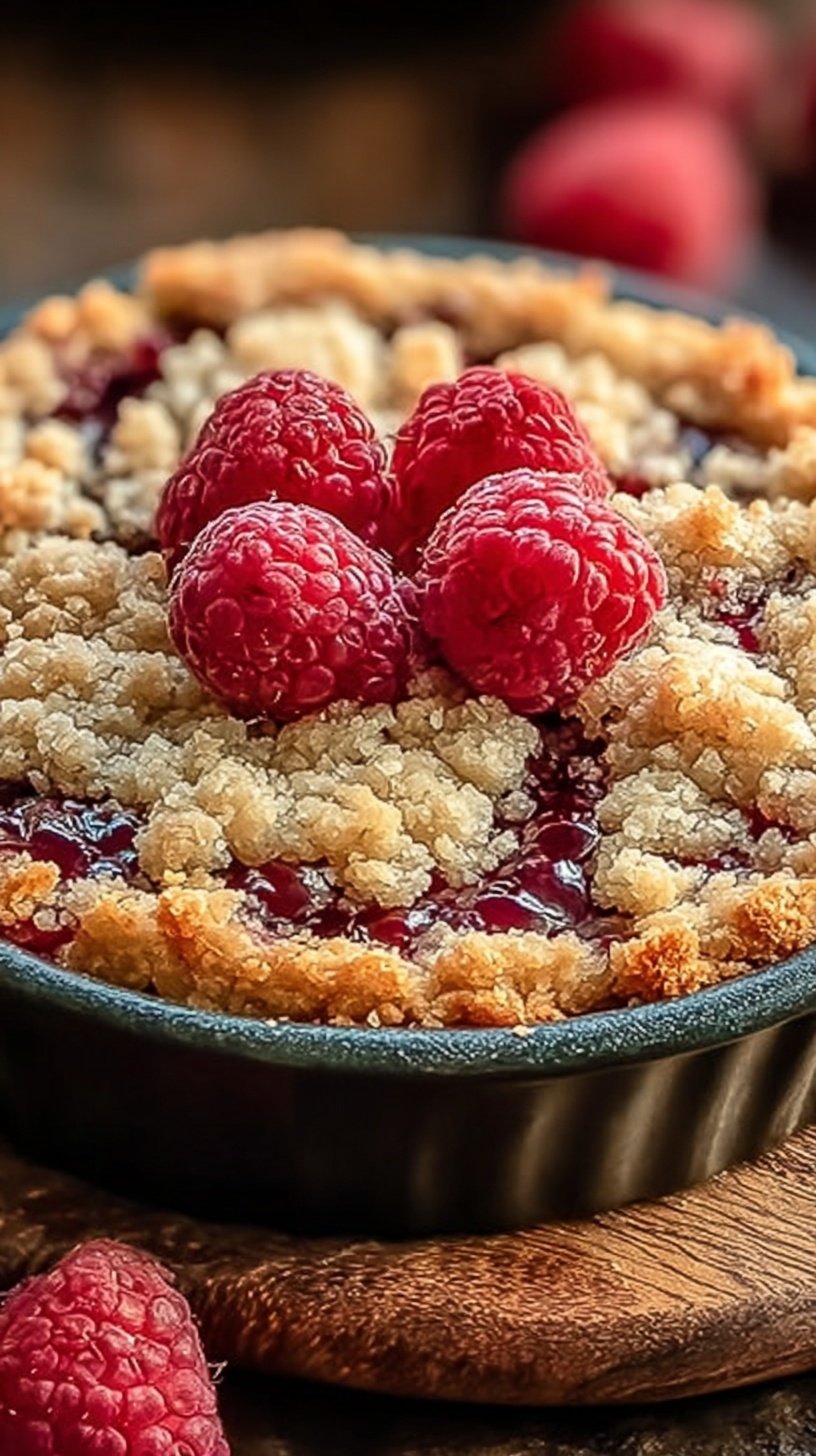 A tray of golden raspberry crumble cookies dusted with powdered sugar