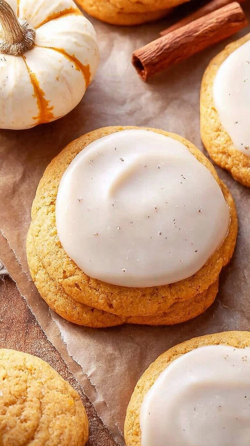 A tray of soft gluten-free pumpkin cookies with warm spices and a cake-like texture.