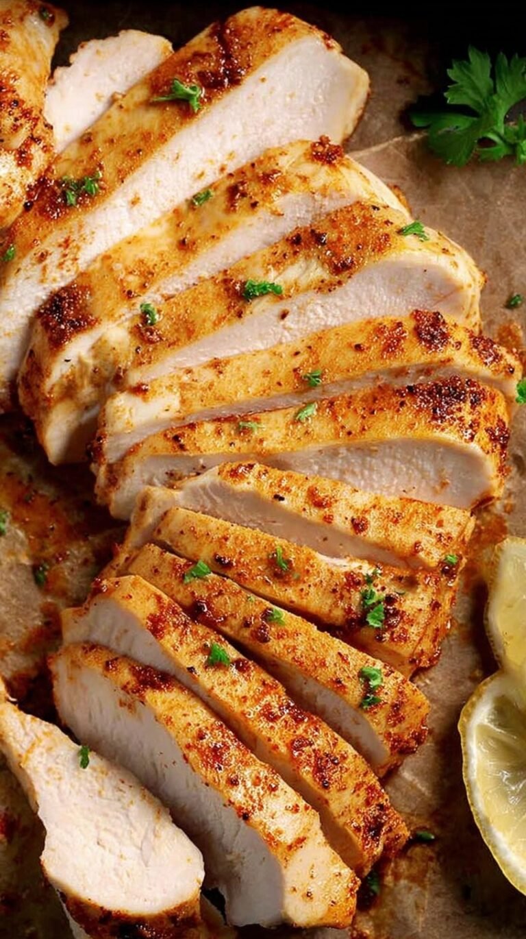 Golden brown thin sliced chicken breast cutlets in a heavy skillet