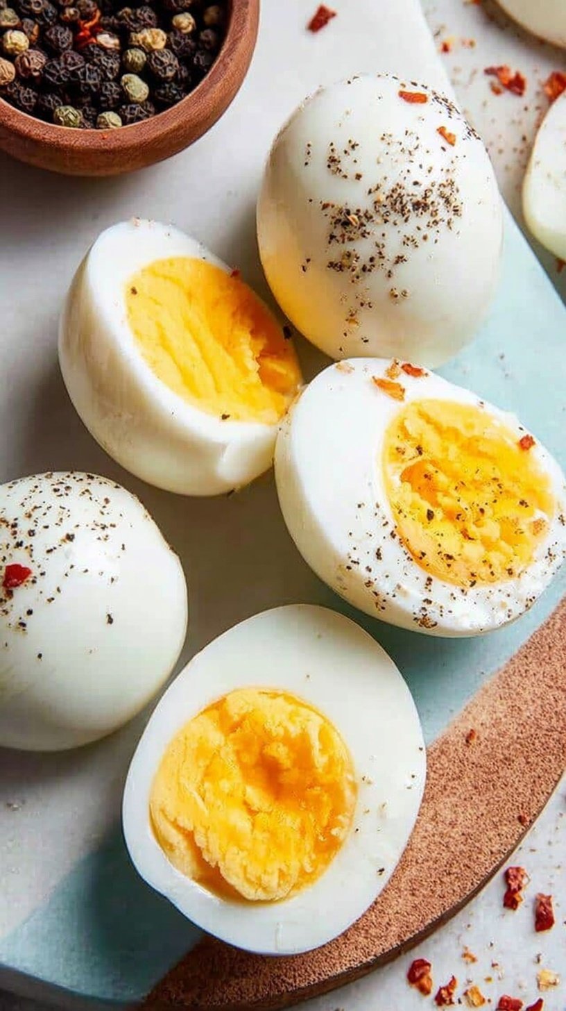 A bowl of perfectly peeled hard boiled eggs made in an air fryer.