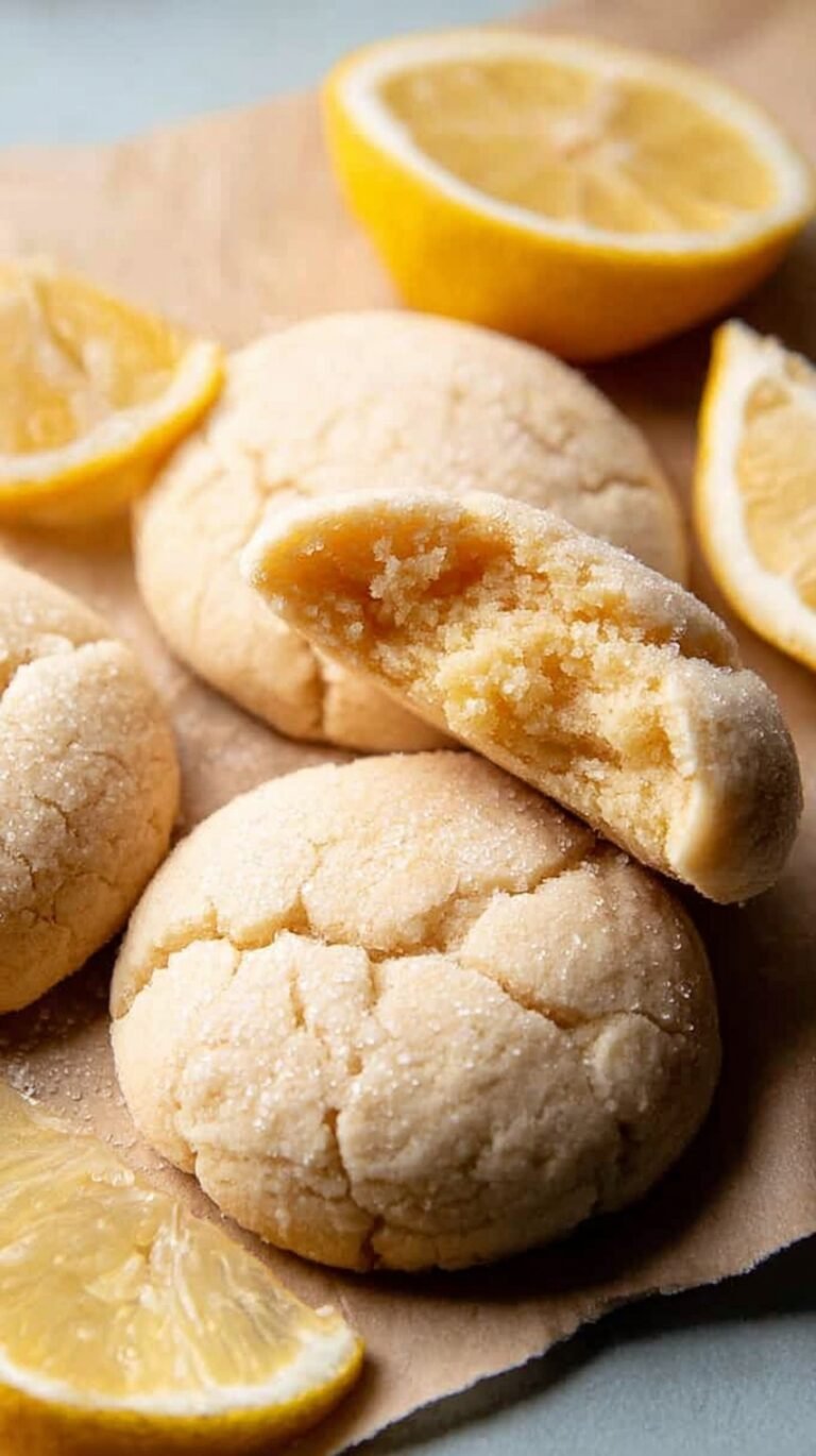 A plate of soft vegan lemon sugar cookies with a bright white glaze and lemon zest.
