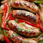 Golden brown air fryer chicken sausages served in a basket