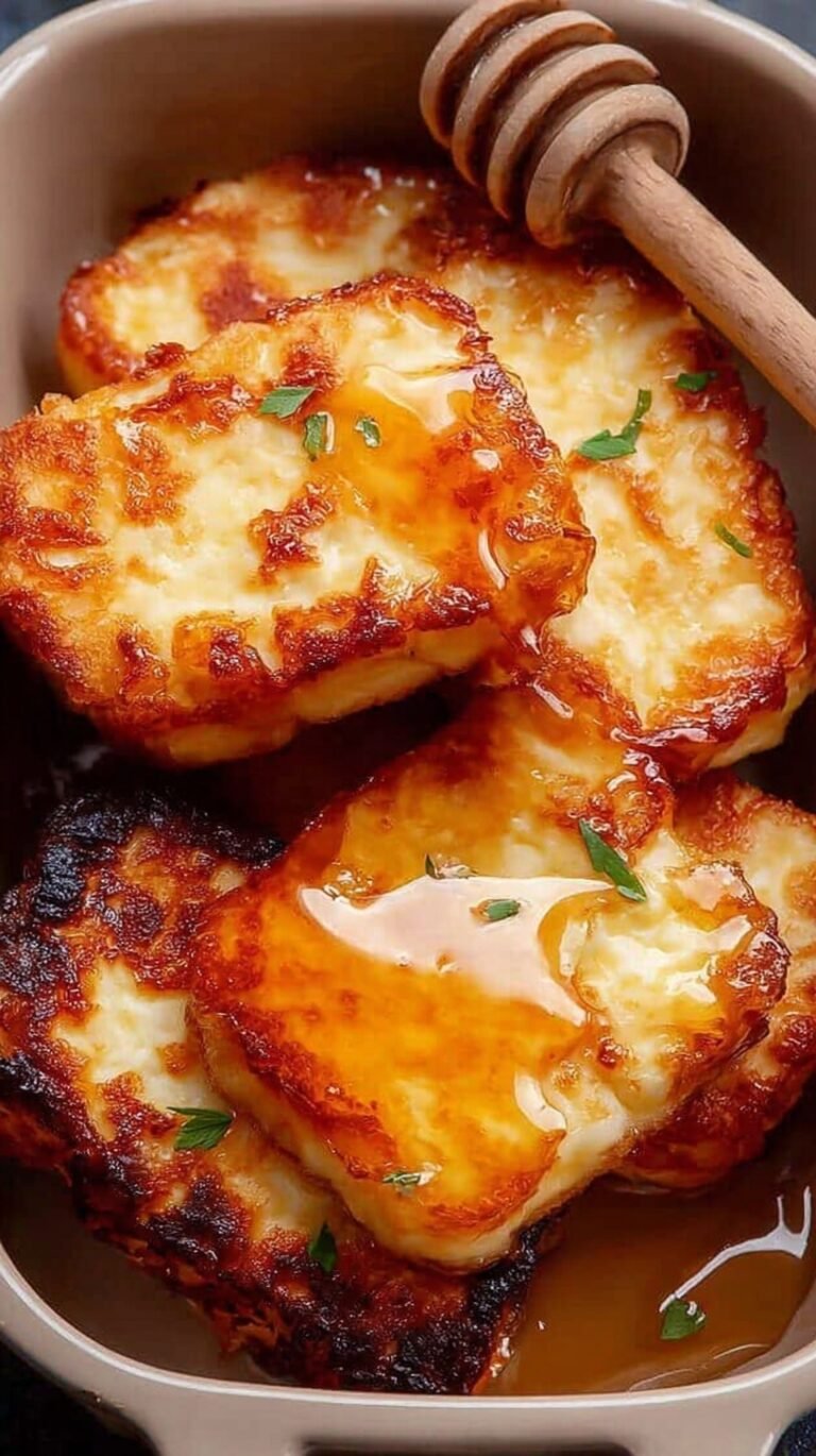 Golden brown crispy air fryer halloumi slices served with fresh lemon wedges