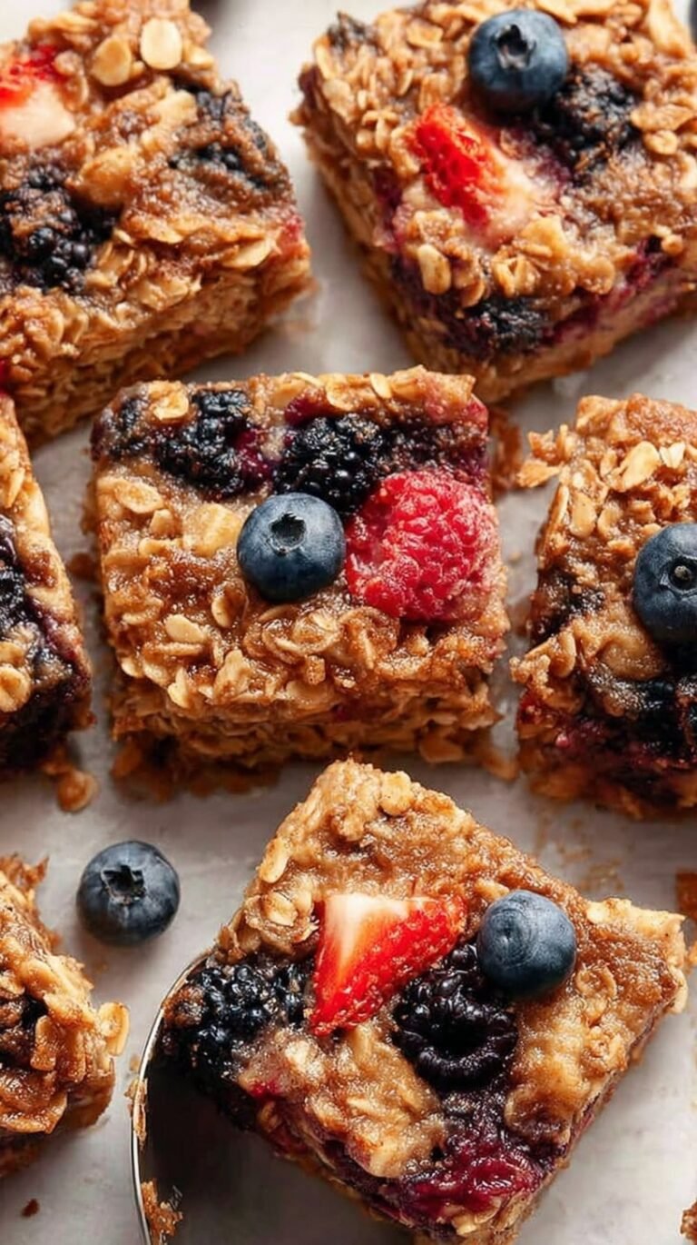 A single-serve ramekin of fluffy blended baked oats topped with melted dark chocolate chips.