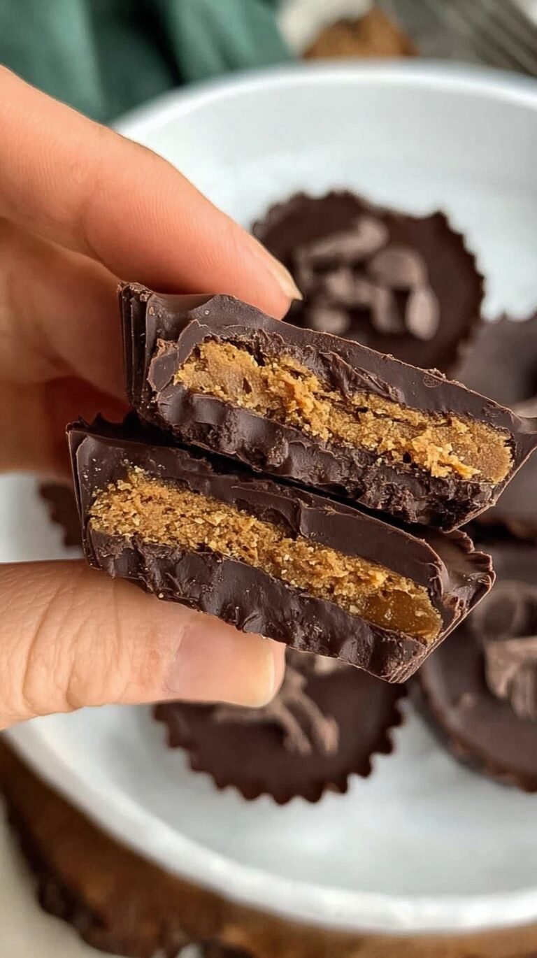 Mini dark chocolate cups filled with spiced pumpkin puree on a wooden board.