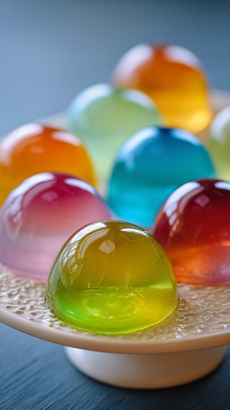 Colorful Jello Easter Eggs arranged on a white platter for a spring celebration.