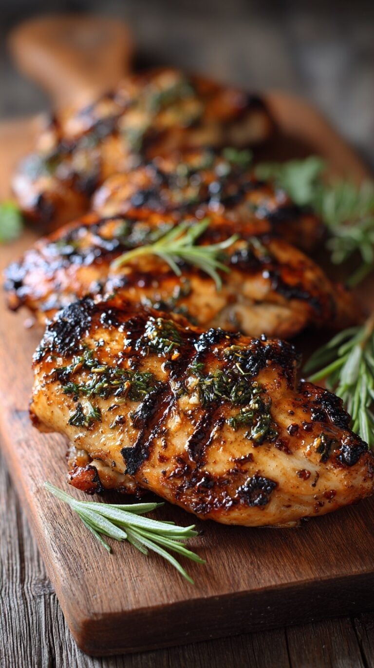 A bowl of fresh lemon herb chicken marinade with garlic and olive oil