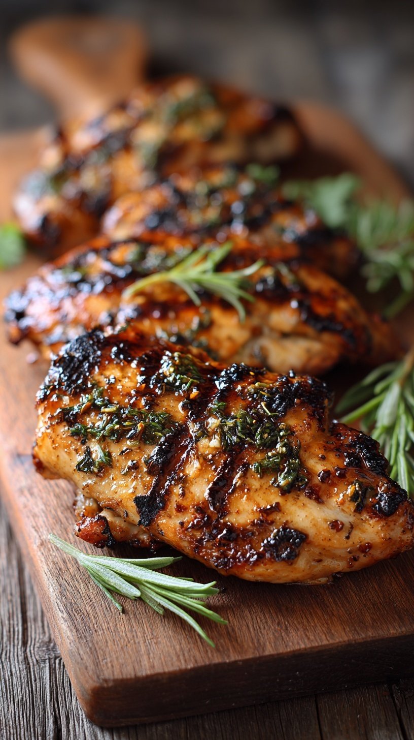 A bowl of fresh lemon herb chicken marinade with garlic and olive oil