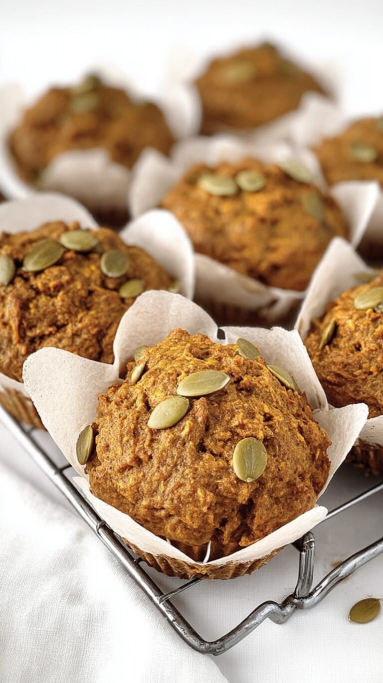 Freshly baked whole wheat pumpkin muffins sitting on a wire cooling rack.