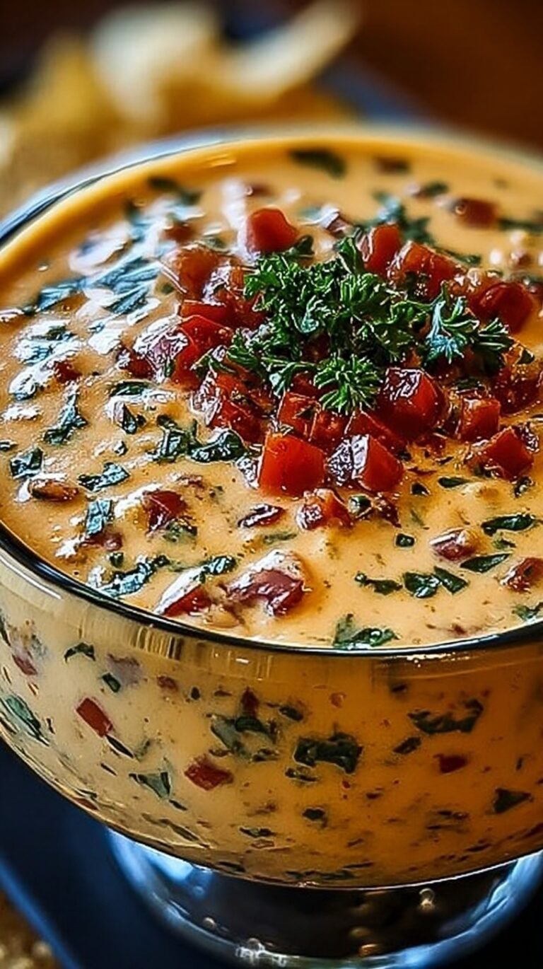 A bowl of creamy cheese dip with ground beef and tomatoes topped with fresh cilantro