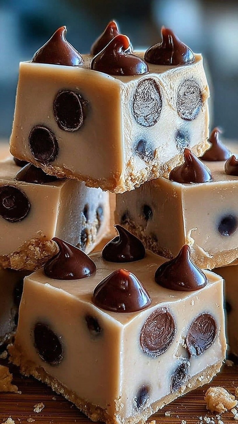 A tray of sliced peanut butter frozen yogurt bars topped with chocolate chips and peanuts