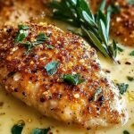 A bowl of creamy Louisiana remoulade sauce topped with fresh green onions and parsley
