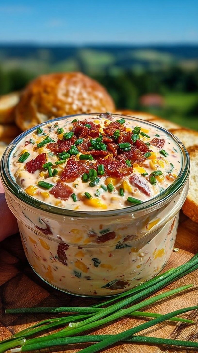 A bowl of creamy Boat Dip topped with cilantro and served with corn chips.
