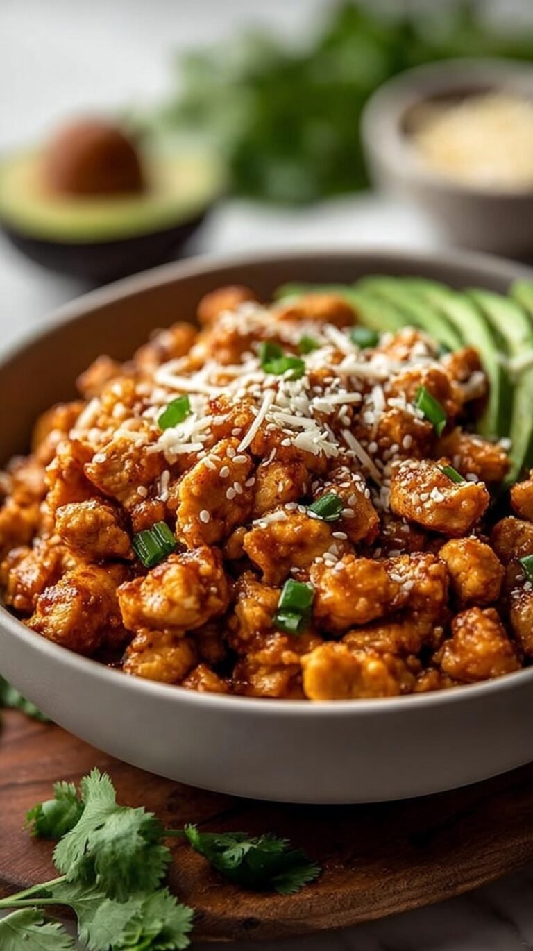 A vibrant meal prep bowl with lemon-herb chicken, quinoa, asparagus, and radishes