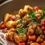 Four fresh chicken and veggie wraps sliced diagonally on a wooden board with lime wedges.