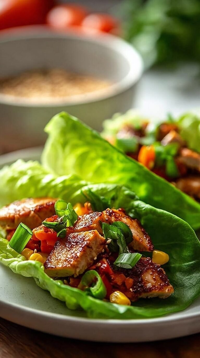 A platter of fresh Bibb lettuce leaves filled with savory ground turkey and colorful vegetables, garnished with cilantro.