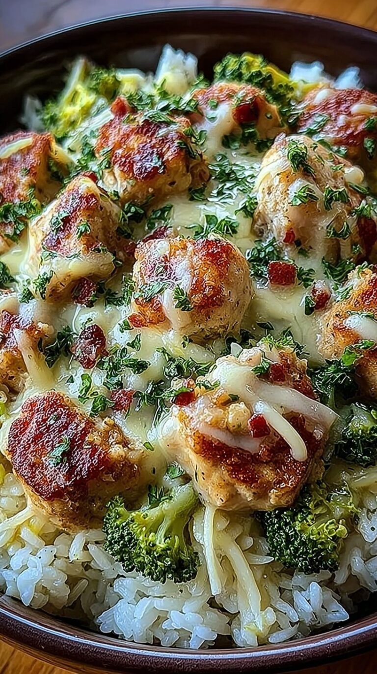 A bowl of creamy Cajun chicken and vegetables over white rice topped with fresh parsley