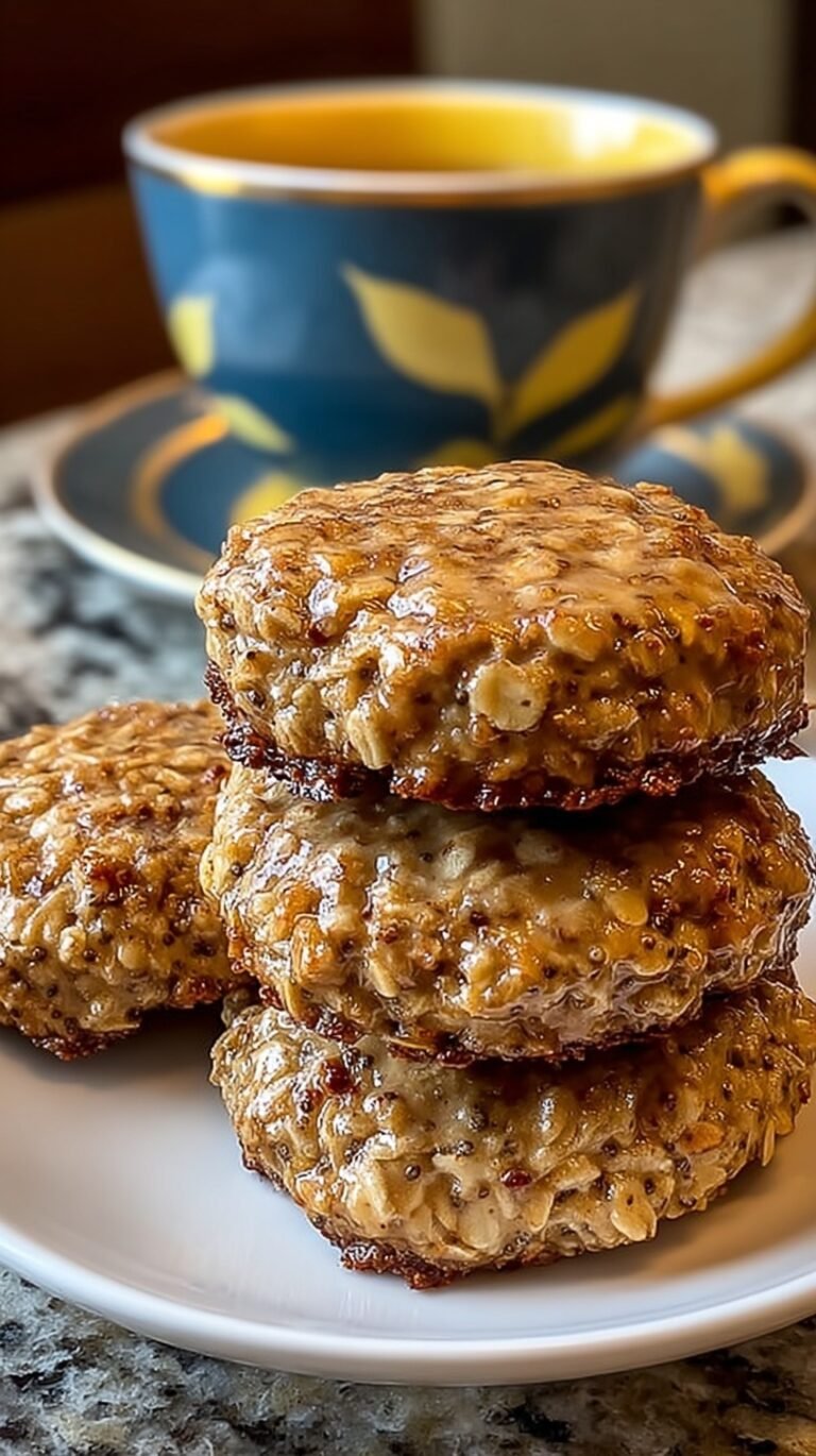 A stack of golden lemon chia breakfast cookies on a cooling rack with fresh lemon slices nearby.