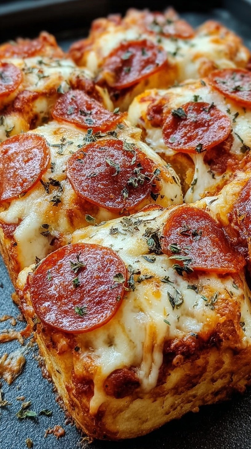Golden brown high protein pizza rolls on a baking sheet with melted cheese and turkey pepperoni.
