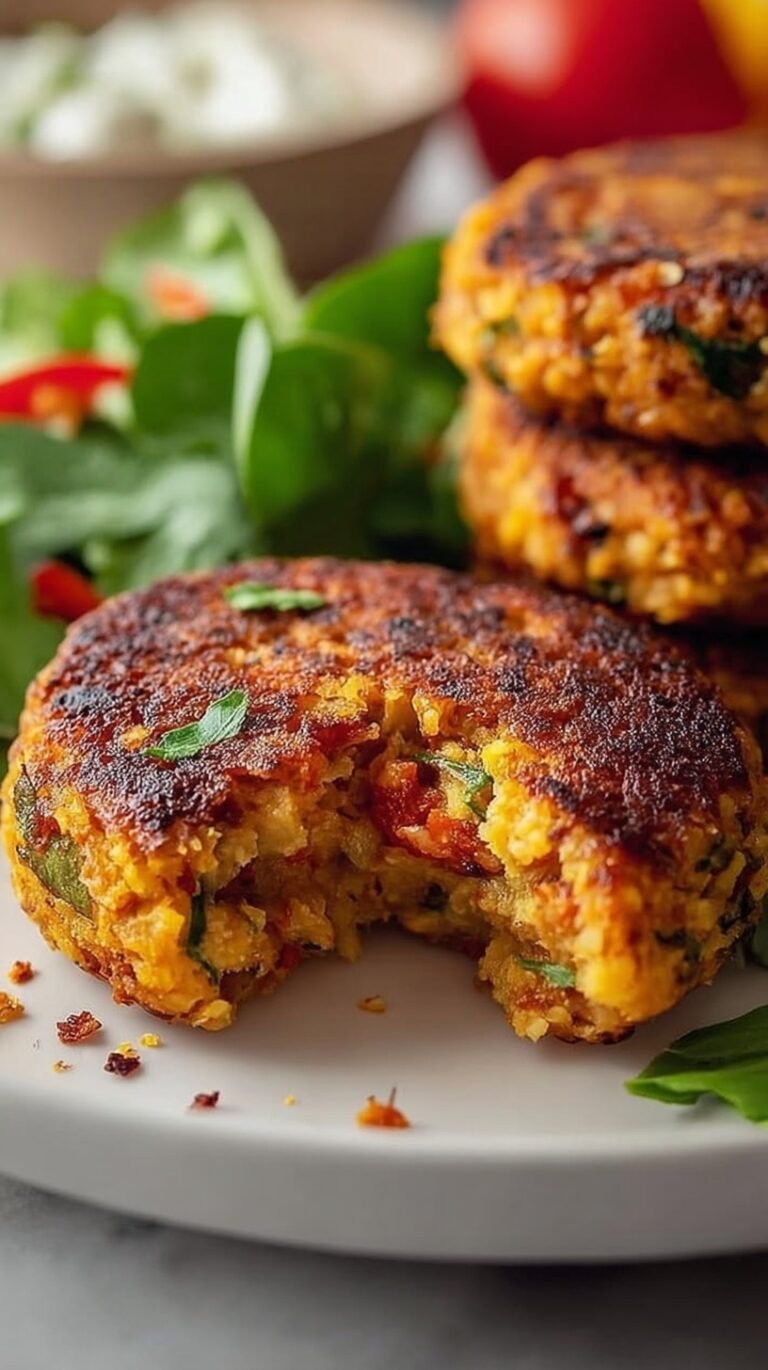 Golden brown crispy chickpea patties served on a plate with fresh parsley