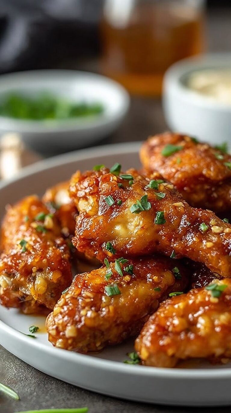 Golden brown crispy chicken drumettes glazed in a shiny maple garlic sauce
