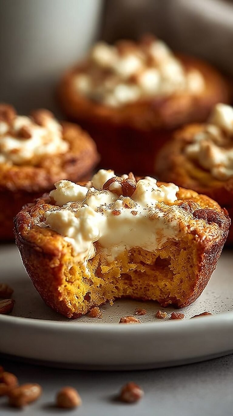 Two roasted acorn squash halves filled with creamy cinnamon cottage cheese and topped with walnuts.