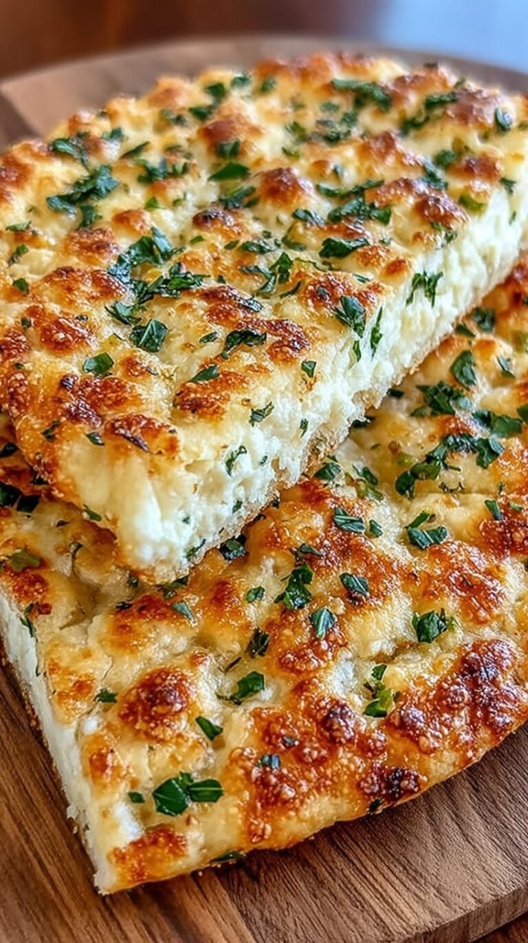 Golden brown cottage cheese flatbread on a baking sheet with parchment paper