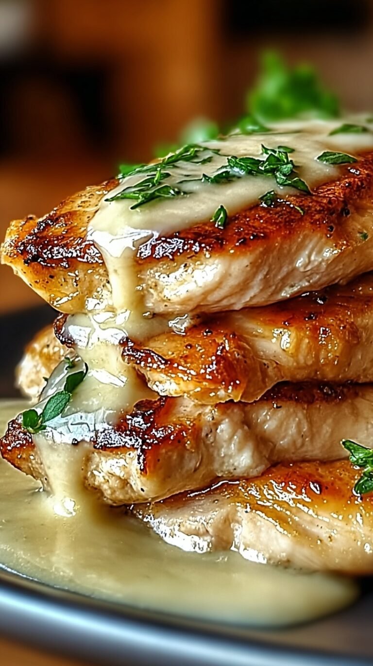 Golden brown baked chicken breast with a creamy parmesan crust in a glass baking dish