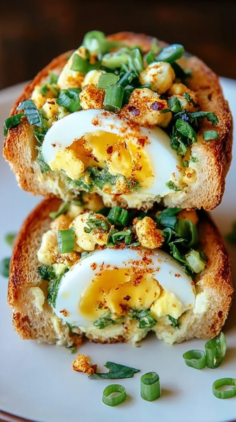 A vibrant Thai Crispy Egg Salad with golden fried eggs, fresh herbs, and cherry tomatoes in a white bowl.