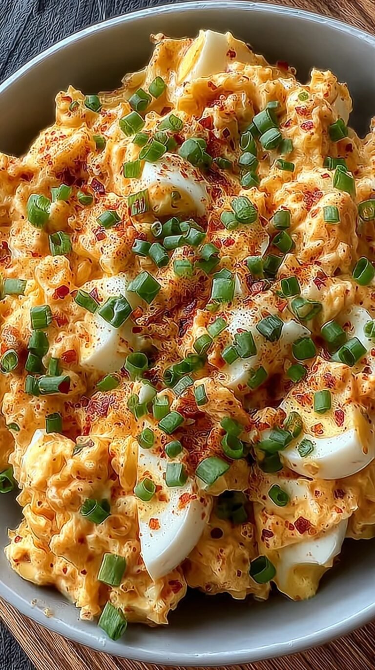 Golden brown pan-fried egg salad patties served on toasted sourdough bread with fresh chives.