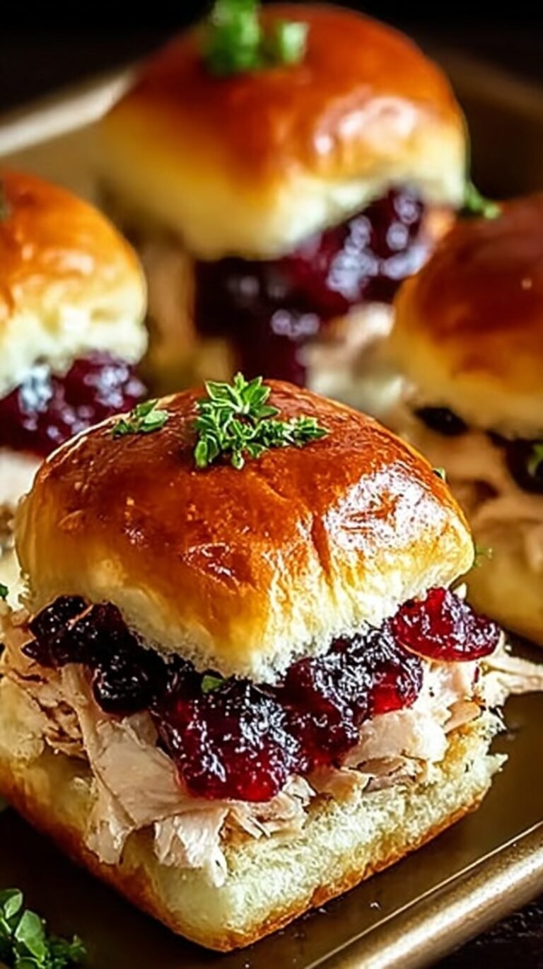A tray of golden brown turkey sliders topped with poppy seeds and melted cheese.